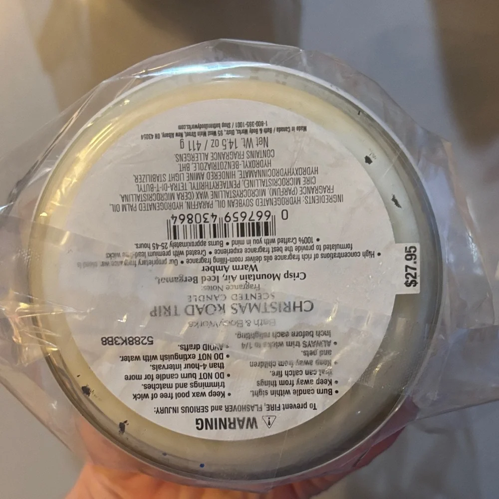 Bath & Body Works Holiday Candle - White, Gold, Silver - Picture 2 of 3